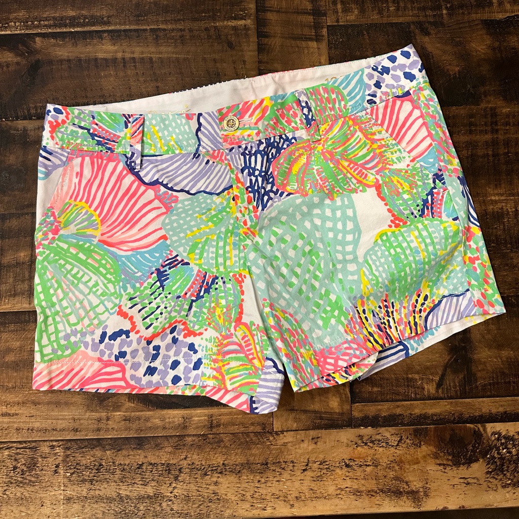 Lilly Pulitzer 100% Cotton Roar Of The Seas Callahan Shorts, Nwt